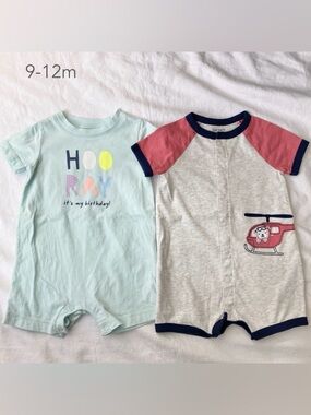 🪴5/$30 Carter's 9-12 Months Baby First Birthday 1 Year Romper Spring Summer